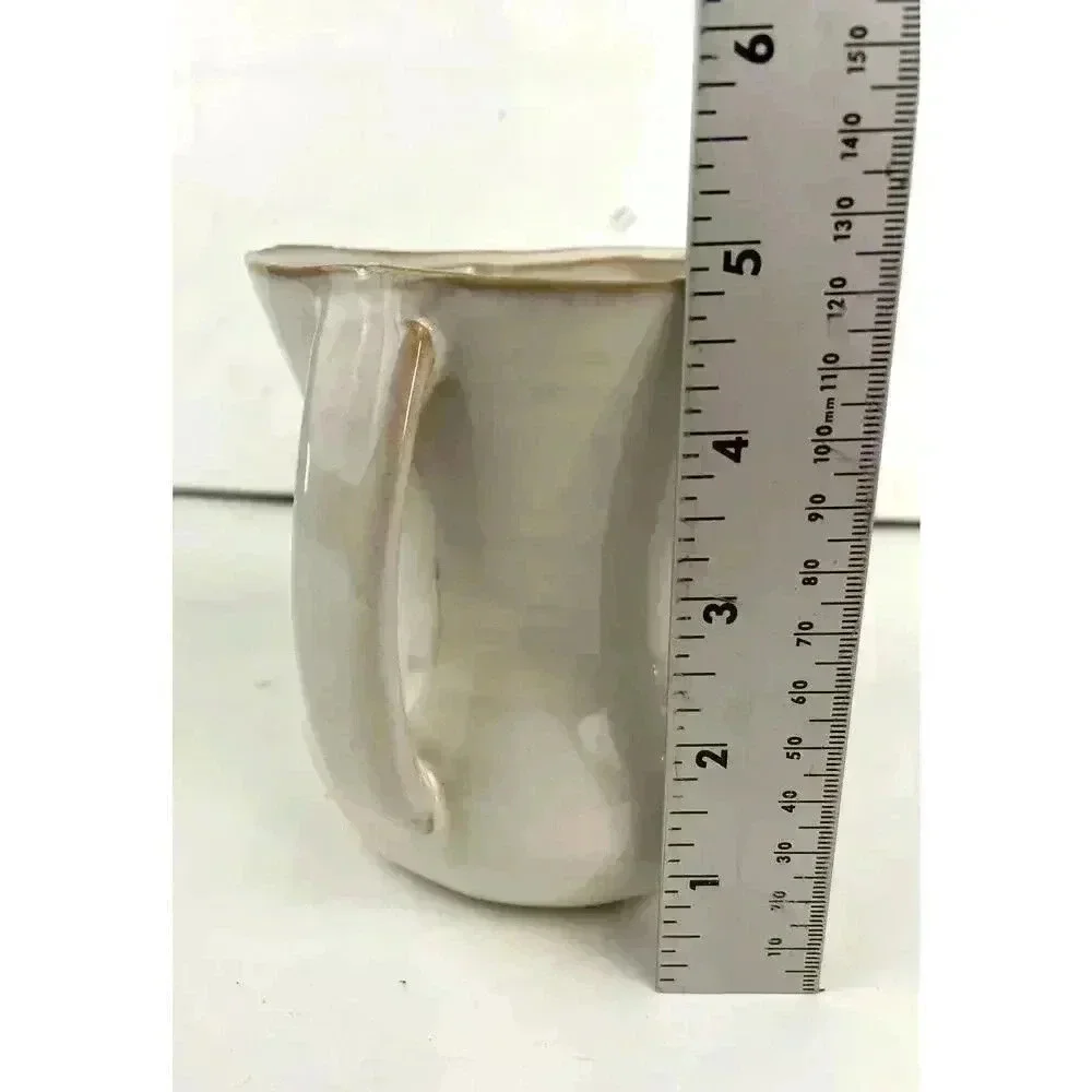 Small‎ Ceramic Vase Pottery With Handles Beige 5